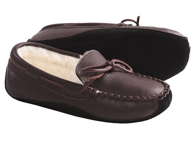 Men's Acorn Bison Leather Slippers