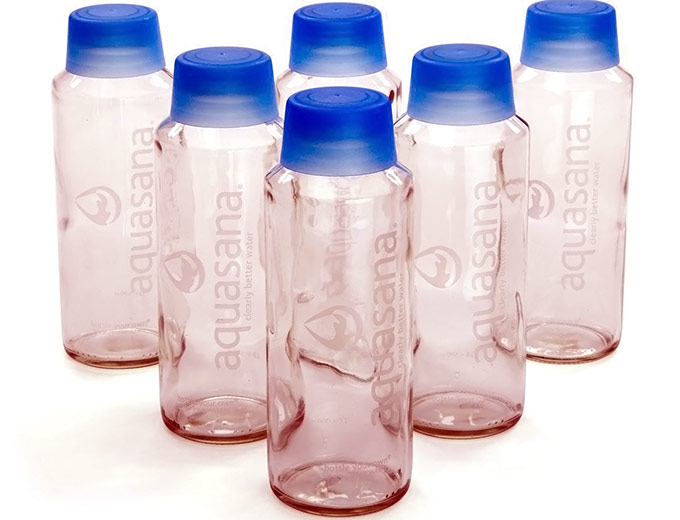 Aquasana 18-Oz Glass Water Bottles 6-Pack