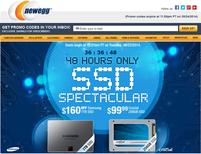 Newegg 48 Hour SSD Sale