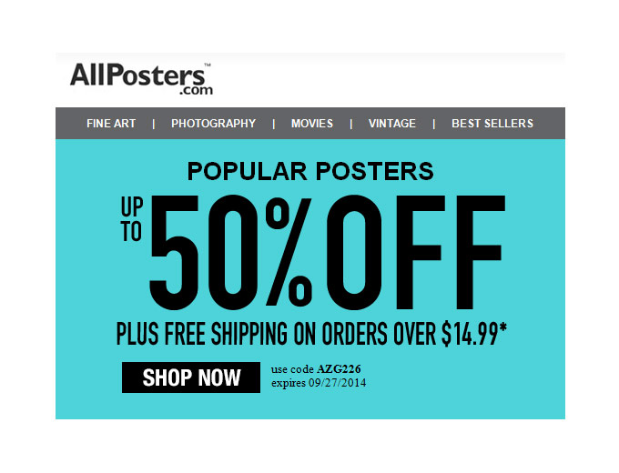 Allposters.com Sale - Up to 50% off