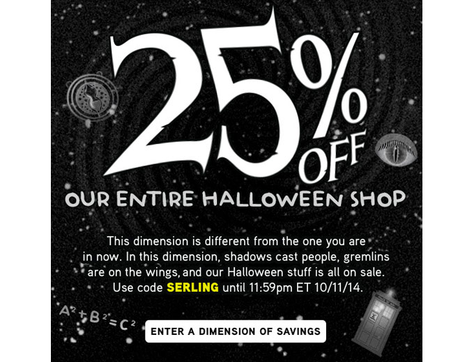 Save 25% off Halloween Supplies at ThinkGeek