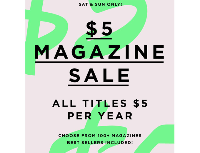 DiscountMags $5 Magazine Sale, 100+ Titles on Sale