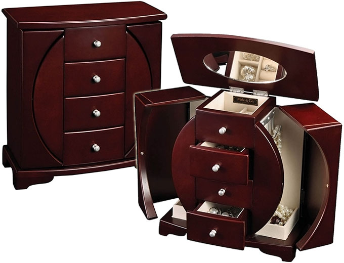Mahogany Upright Oval Jewelry Box