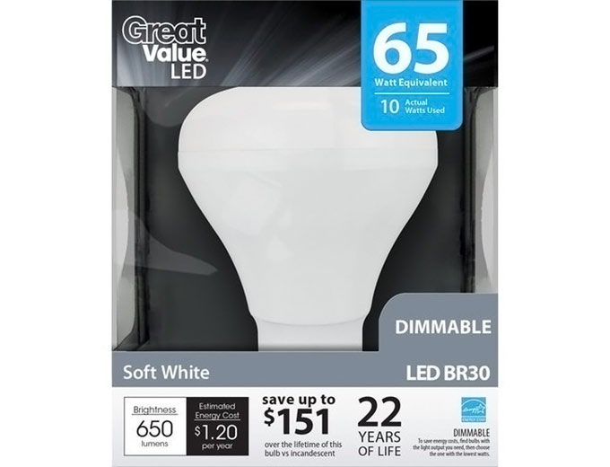 LED Soft White BR30 Dimmable Light Bulb