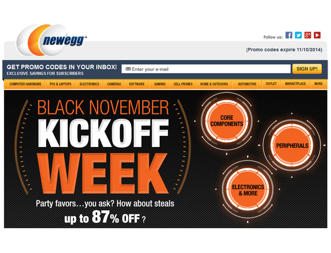 Black November Kickoff Deals at Newegg