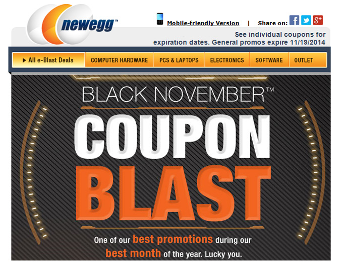 Newegg Black November Coupon Blast