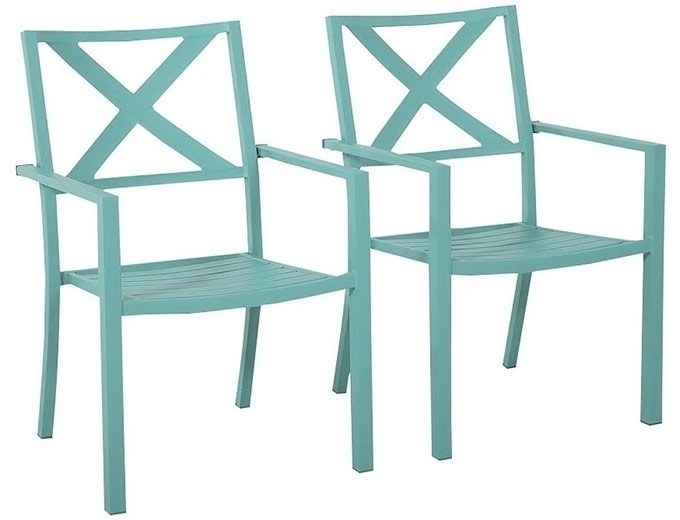 Metal Patio Chair, Turquoise