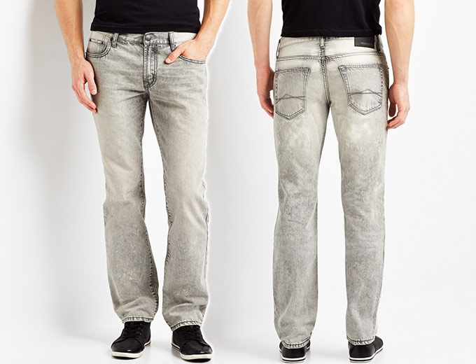 Bowery Slim Straight Bleached Grey Jeans
