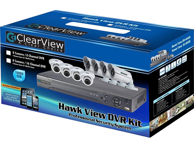 Hawk View 8Ch 8Cam 1TB Security System