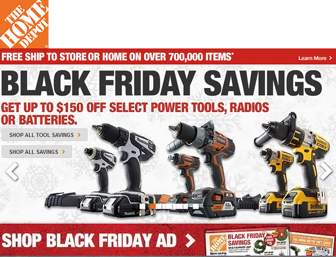 Home Depot Black Friday Savings Up to 150 off Power Tools