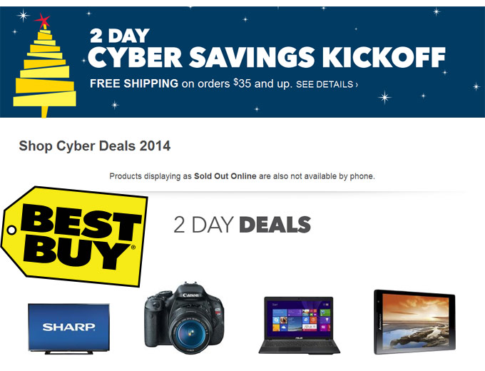 Best Buy 48 Hour Cyber Monday Kickoff Sale