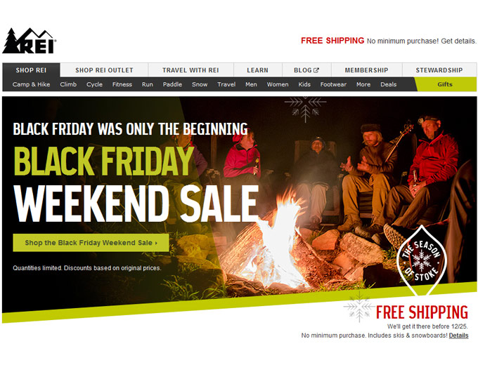 REI Black Friday Weekend Sale