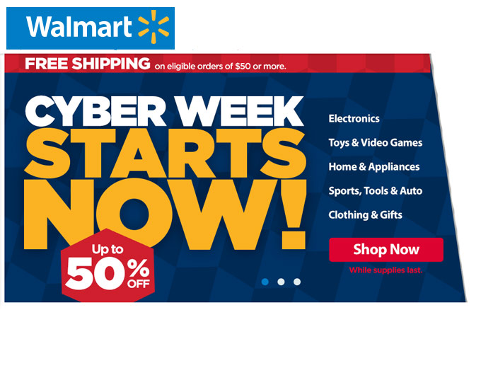Walmart Cyber Week 1-Day Deals - 40% Off