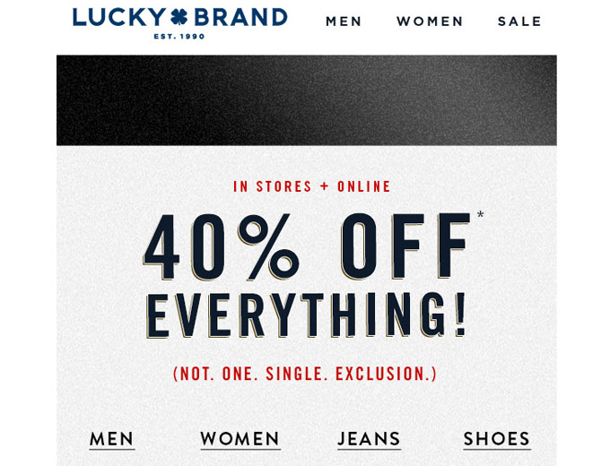 Lucky Brand Black Friday Extended Sale - 40% off