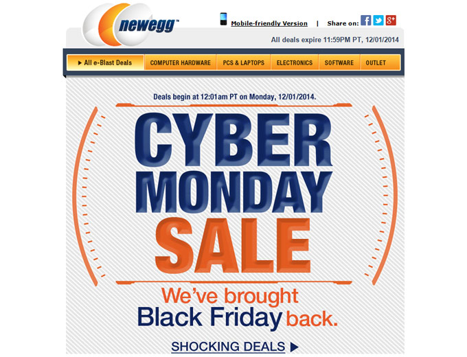 Newegg Cyber Monday Deals - Huge Savings