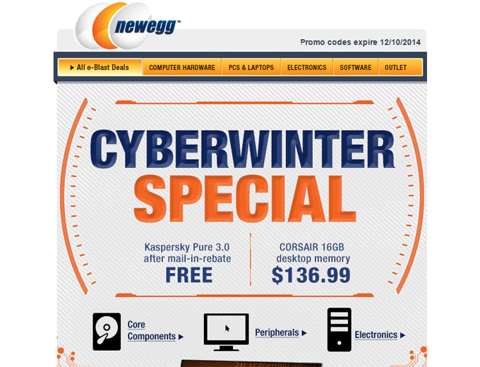 Newegg Cyberwinter Special Deals