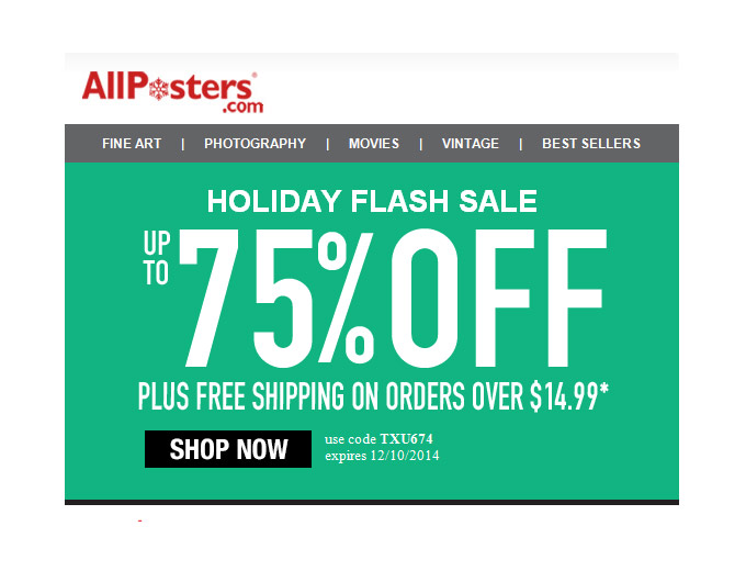Allposters Flash Sale - Up to 75% off