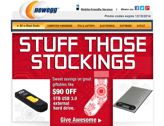 Newegg Stocking Stuffer Sale