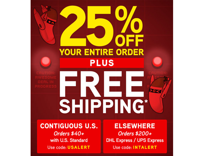 Save 25% off Your Entire Purchase at ThinkGeek