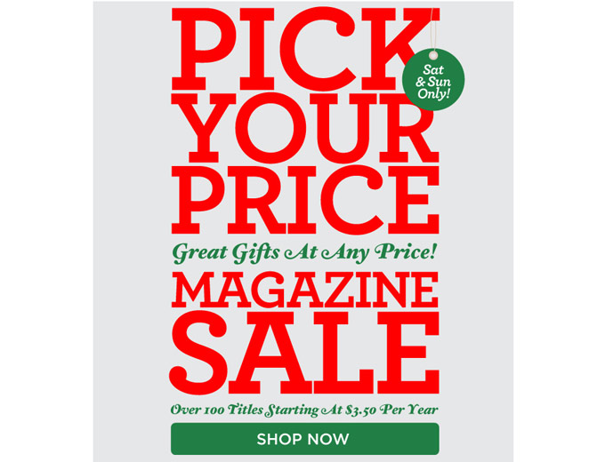 DiscountMags Pick Your Price Magazine Sale