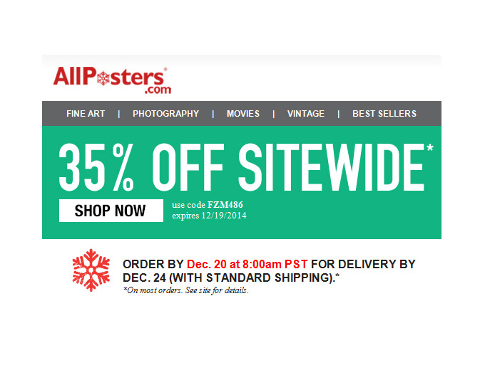 Extra 35% off Everything at Allposters