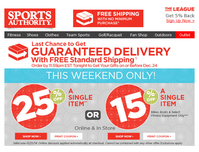 Sports Authority Sale - Extra 25% Off