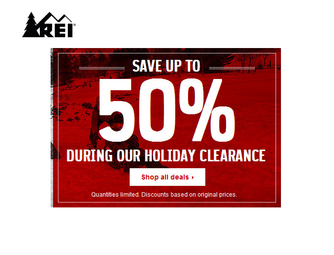 REI Holiday Clearance Sale - Up to 50% off