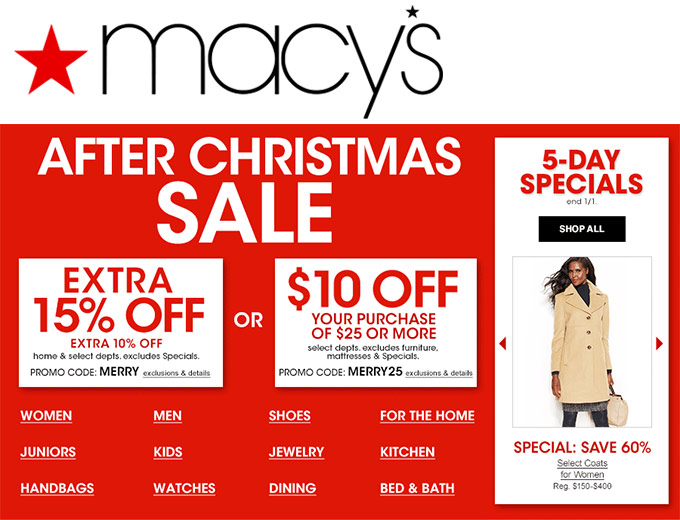 Macy's After Christmas Sale