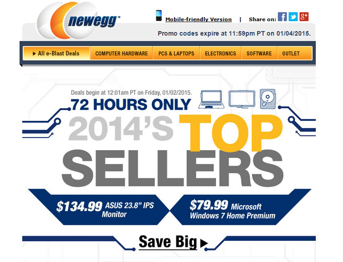 Newegg 2014's Top-Seller Sale