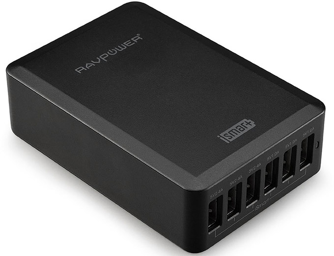 RAVPower 50W/10A 6-Port USB Charger