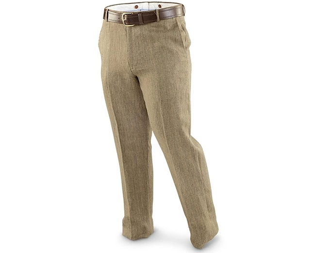 Men's Oxford Khaki Linen Pants