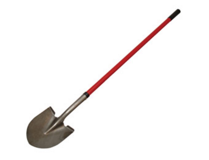 Long Dirt Shovel with Fiberglass Handle