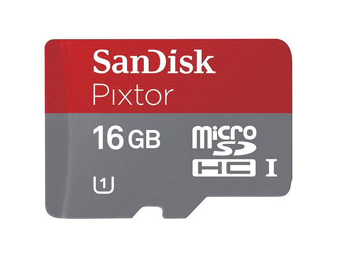 SanDisk Pixtor 16GB microSDHC Memory Card