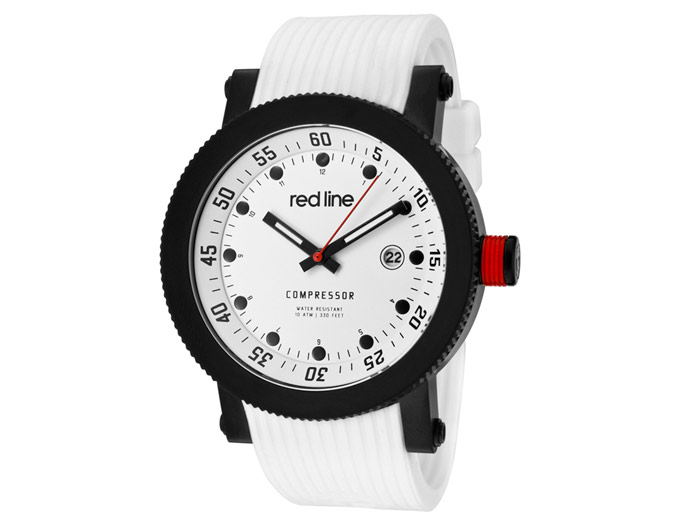 Red Line Compressor White Silicone Watch