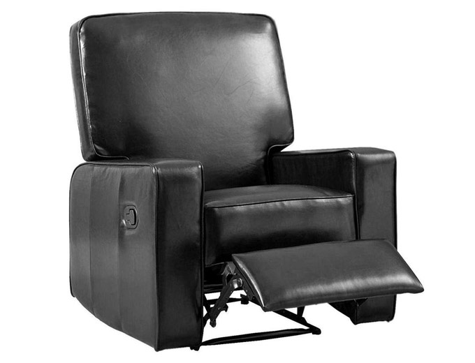 Brexley Black Leather Club Chair Recliner