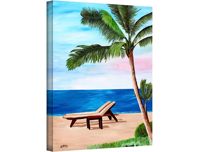 Strand Chairs on Caribbean Beach Canvas