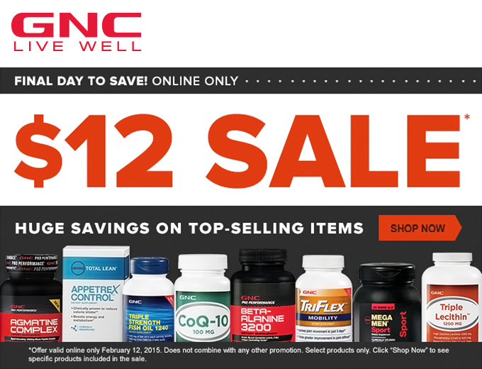 GNC $12 Sale