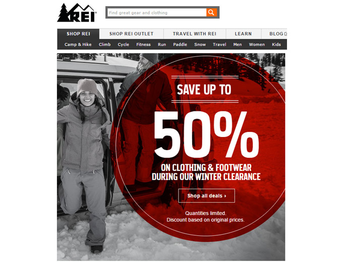 REI Winter Clearance Sale - Up to 50% off