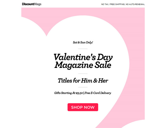 DiscountMags Valentine's Day Sale