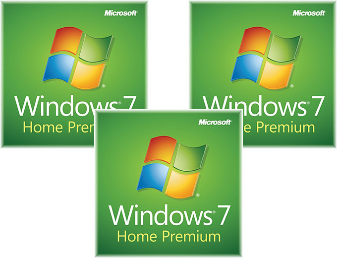 3X Microsoft Windows 7 Home Premium