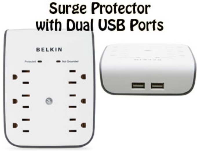 Belkin 6-Outlet Surge Protector w/ USB Ports