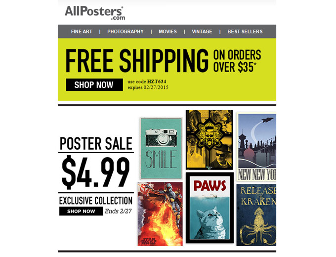 Allposters Poster Sale - $4.99