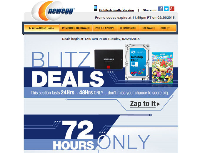 Newegg 72-Hour Blitz Sale