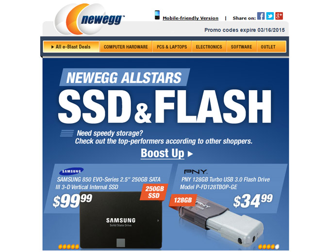 Newegg SSD & Flash Memory Sale