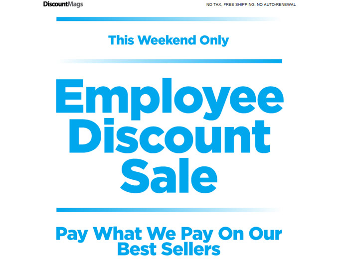 DiscountMags Employee Discount Sale
