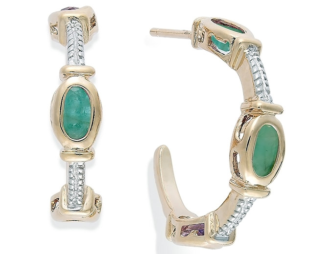 Victoria Townsend Emerald Cable C-Hoop Earrings