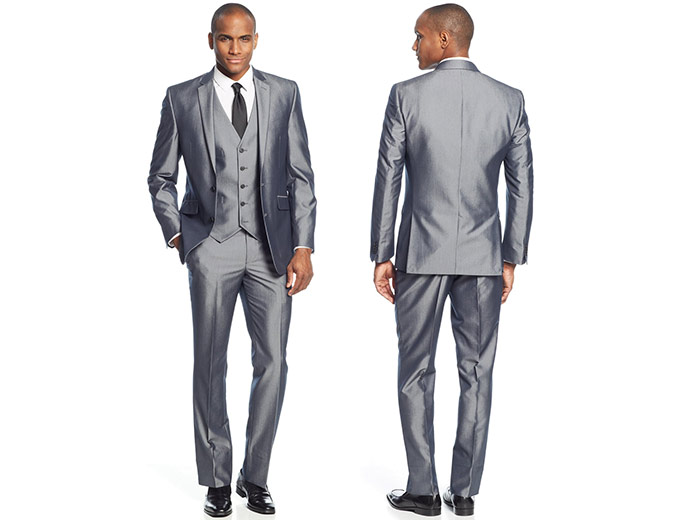 Kenneth Cole Reaction Grey Pinstriped Suit