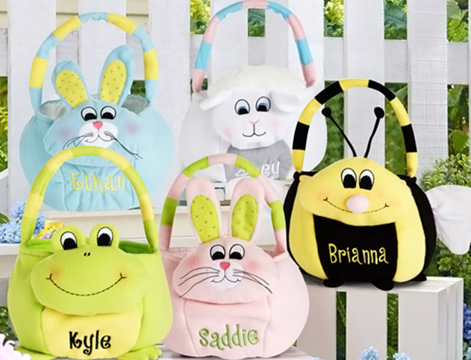 Personalized Plush Easter Baskets