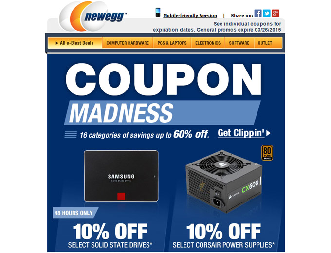 Newegg Coupon Madness - Up to 60% off