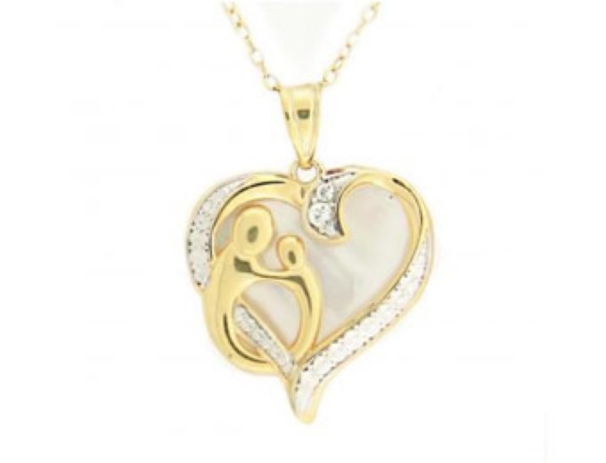 DiamondPrincess White Sapphire Heart Pendant